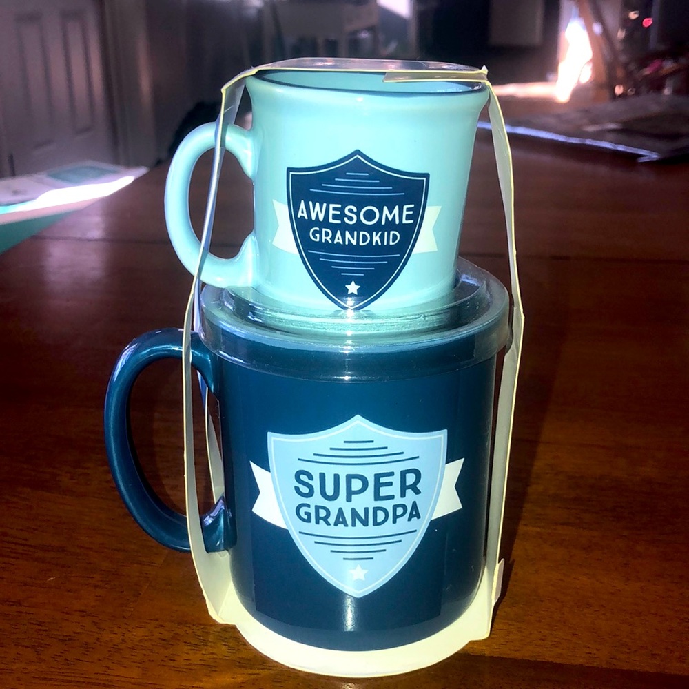 Super Grandpa/Awesome Grandkid Mug Set